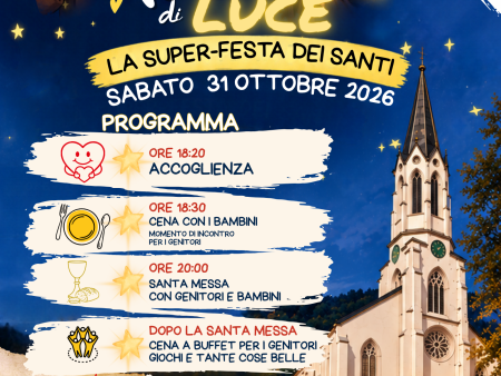 NOTTE DI LUCE sabato 31 ottobre